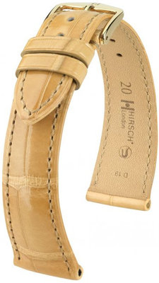 Correa de piel beige Hirsch London L 04207090-1 (Piel de aligátor) Hirsch Selection