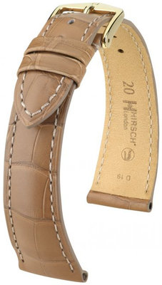 Correa de piel beige Hirsch London L 04207099-1 (Piel de aligátor) Hirsch Selection
