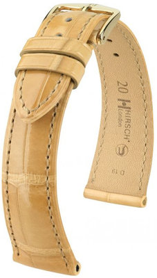 Correa de piel beige Hirsch London M 04207190-1 (Piel de aligátor) Hirsch Selection