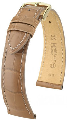 Correa de piel beige Hirsch London M 04207199-1 (Piel de aligátor) Hirsch Selection