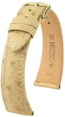 Correa de piel beige Hirsch Massai Ostrich L 04262090-1 (Piel de avestruz) Hirsch Selection