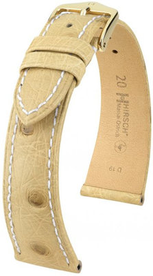 Correa de piel beige Hirsch Massai Ostrich M 04262191-1 (Piel de avestruz) Hirsch Selection
