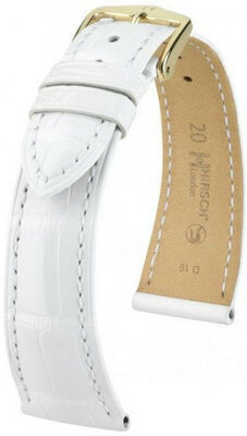 Correa de piel blanca Hirsch London L 04207000-1 (Piel de aligátor) Hirsch Selection