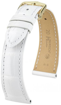 Correa de piel blanca Hirsch London L 04307000-1 (Piel de aligátor) Hirsch Selection