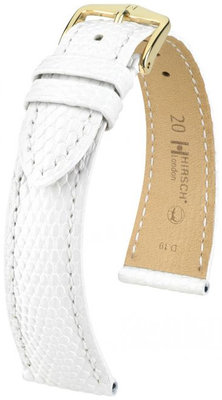 Correa de piel blanca Hirsch London M 04266100-1 (Piel de lagarto) Hirsch Selection