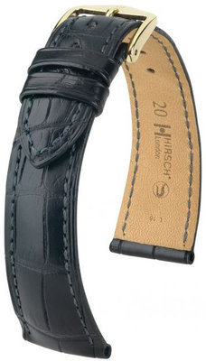 Correa de piel negra Hirsch London L 04207059-1 (Piel de aligátor)