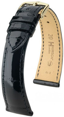 Correa de piel negra Hirsch London M 04207150-1 (Piel de aligátor) Hirsch Selection