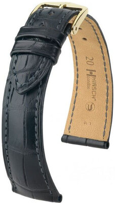 Correa de piel negra Hirsch London M 04207159-1 (Piel de aligátor)