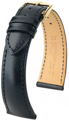 Correa de piel negra Hirsch Siena M 04202150-1 (Teletina)