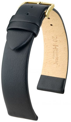Correa de piel negra Hirsch Toronto S 03702350-1 (Teletina)