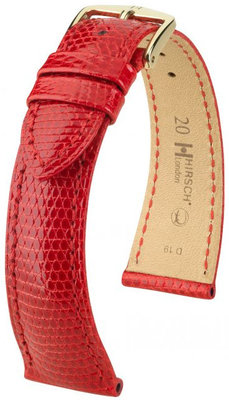 Correa de piel roja Hirsch London M 04266120-1 (Piel de lagarto) Hirsch Selection