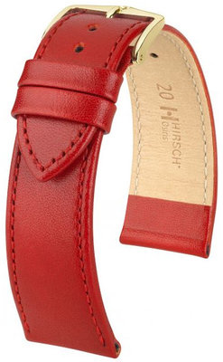 Correa de piel roja Hirsch Osiris M 03475120-1 (Teletina)