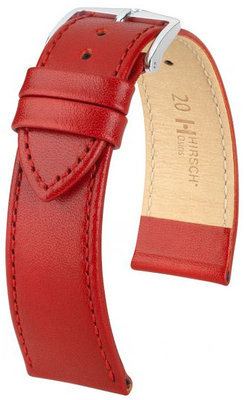 Correa de piel roja Hirsch Osiris M 03475120-2 (Teletina)