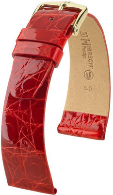 Correa de piel roja Hirsch Prestige L 02208020-1 (Piel de cocodrilo) Hirsch Selection