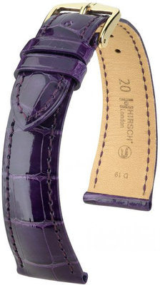 Correa de piel morada Hirsch London M 04207184-1 (Piel de aligátor) Hirsch Selection