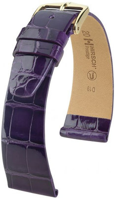 Correa de piel morada Hirsch Prestige M 02207184-1 (Piel de aligátor) Hirsch Selection