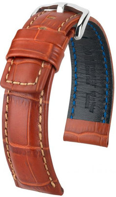 Correa de piel marrón Hirsch Grand Duke L 02528070-2 (Teletina)