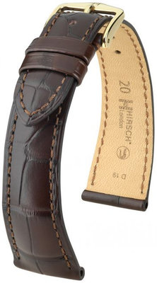 Correa de piel marrón Hirsch London L 04207017-1 (Piel de cocodrilo) Hirsch Selection