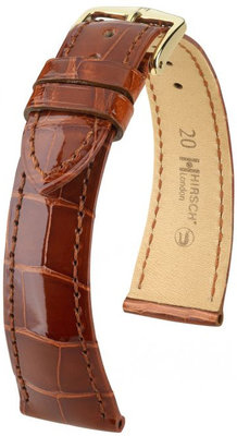 Correa de piel marrón Hirsch London M 04207170-1 (Piel de aligátor) Hirsch Selection