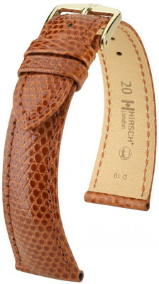 Correa de piel marrón Hirsch London M 04266170-1 (Piel de lagarto) Hirsch Selection