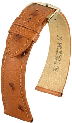 Correa de piel marrón Hirsch Massai Ostrich M 04262170-1 (Piel de avestruz)