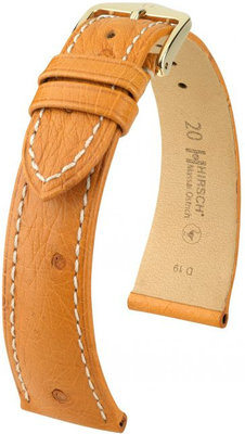 Correa de piel marrón Hirsch Massai Ostrich M 04262174-1 (Piel de avestruz) Hirsch Selection