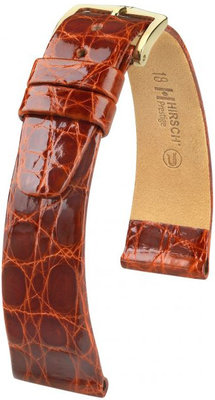Correa de piel marrón Hirsch Prestige M 02208170-1 (Piel de cocodrilo) Hirsch Selection