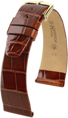 Correa de piel marrón Hirsch Prestige M 02307170-1 (Piel de aligátor) Hirsch Selection