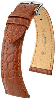 Correa de piel marrón Hirsch Regent L 04107079-2 (Piel de aligátor) Hirsch Selection