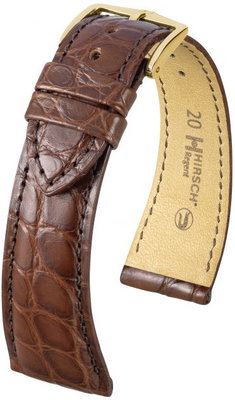 Correa de piel marrón Hirsch Regent M 04107119-1 (Piel de aligátor)