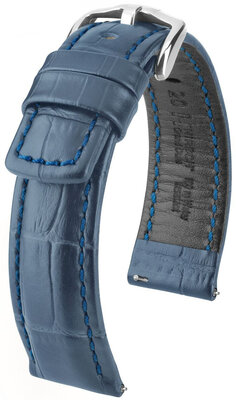 Correa de piel azul oscuro Hirsch Grand Duke L 02528080-2 (Teletina)
