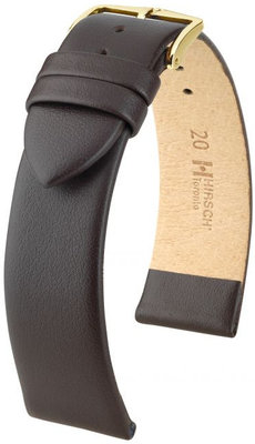Correa de cuero Hirsch Toronto M 03702110OE-1, marrón, piel de becerro, open end (para pasadores fijos), longitud M