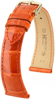 Correa de piel naranja Hirsch London L 04207077-1 (Piel de aligátor) Hirsch Selection
