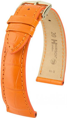 Correa de piel naranja Hirsch London M 04207176-1 (Piel de aligátor) Hirsch Selection