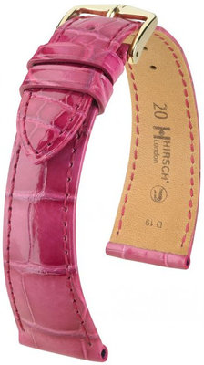 Correa de piel rosa Hirsch London L 04207024-1 (Piel de aligátor) Hirsch Selection