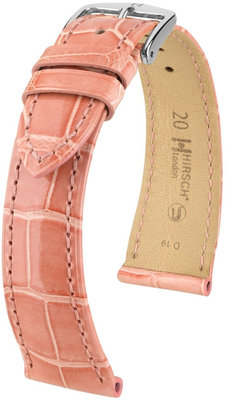 Correa de piel rosa Hirsch London M 04207123-2 (Piel de aligátor) Hirsch Selection