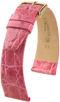 Correa de piel rosa Hirsch Prestige L 02207024-1 (Piel de aligátor) Hirsch Selection