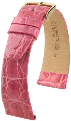 Correa de piel rosa Hirsch Prestige L 02208025-1 (Piel de cocodrilo) Hirsch Selection