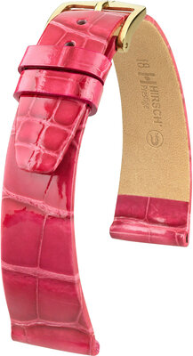 Correa de piel rosa Hirsch Prestige M 02207124-1 (Piel de aligátor) Hirsch Selection
