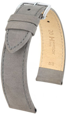 Correa de piel gris Hirsch Osiris M 03433130-2 (Teletina)