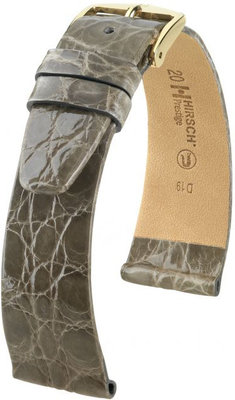 Correa de piel gris Hirsch Prestige L 02208030-1 (Piel de cocodrilo) Hirsch Selection