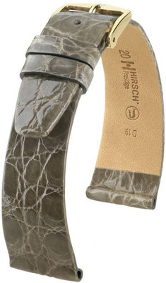 Correa de piel gris Hirsch Prestige M 02308130-1 (Piel de cocodrilo) Hirsch Selection