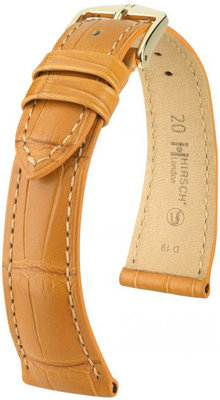Correa de piel marrón claro Hirsch London L 04207075-1 (Piel de cocodrilo) Hirsch Selection