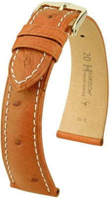 Correa de piel marrón claro Hirsch Massai Ostrich M 04262171-1 (Piel de avestruz) Hirsch Selection