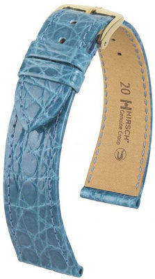 Correa de piel azul claro Hirsch Genuine Croco M 01808183-1 (Piel de cocodrilo) Hirsch Selection