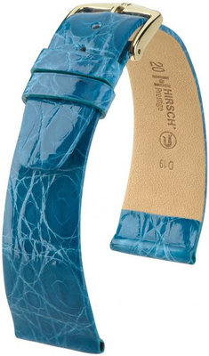Correa de piel azul claro Hirsch Prestige M 02308183-1 (Piel de cocodrilo) Hirsch Selection