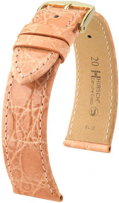 Correa de piel naranja claro Hirsch Genuine Croco L 01808022-1 (Piel de cocodrilo) Hirsch Selection
