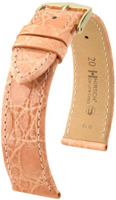 Correa de piel naranja claro Hirsch Genuine Croco M 01808122-1 (Piel de cocodrilo) Hirsch Selection