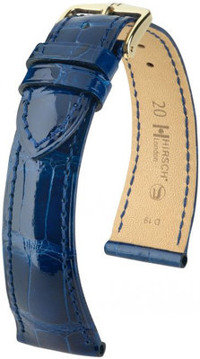 Correa de piel azul oscuro Hirsch London L 04207080-1 (Piel de aligátor) Hirsch Selection