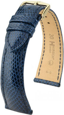 Correa de piel azul oscuro Hirsch London L 04266080-1 (Piel de lagarto) Hirsch Selection